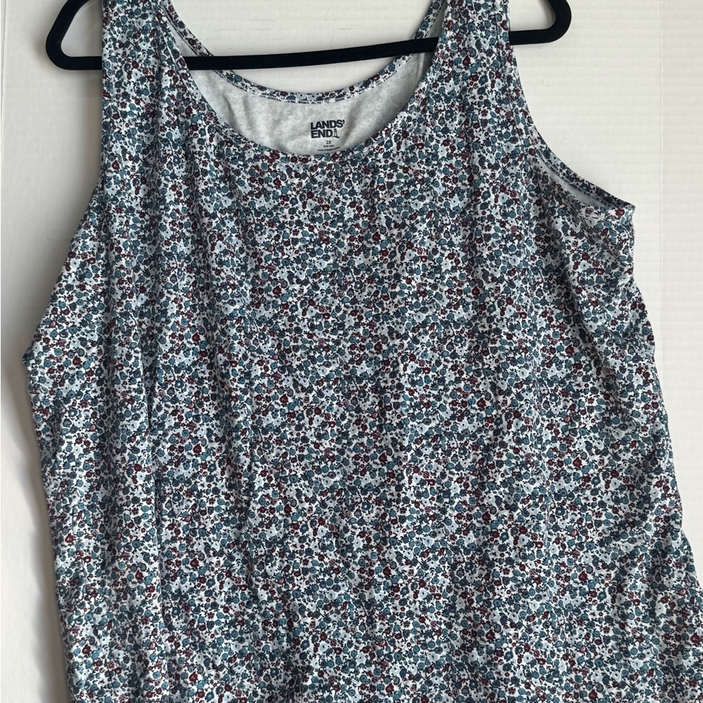 Lands' End Floral Tank Top - Multicolor Pattern